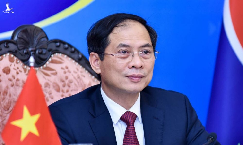 Bộ trưởng Ngoại giao Bùi Thanh Sơn trong Hội nghị ACC hôm 2/8. Ảnh: Bộ Ngoại giao.