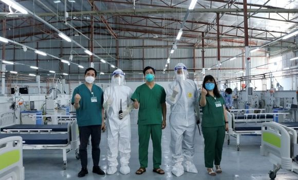 Bệnh viện dã chiến Phước Lộc là nơi thu dung, điều trị Covid-19 cho ngành công an. Ảnh: Bộ Y tế.
