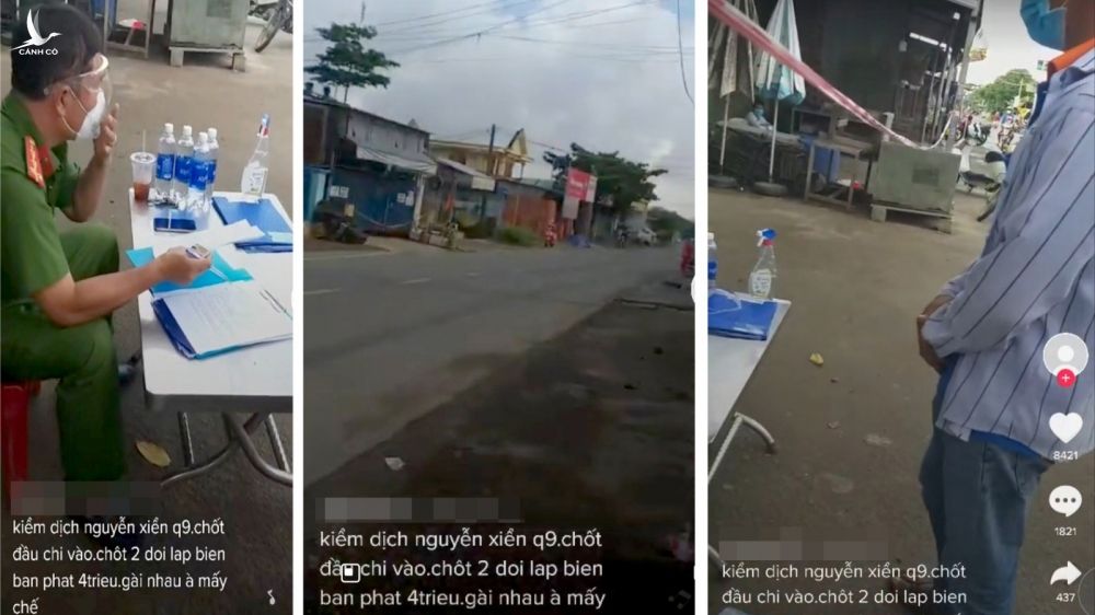 Hình ảnh tại đường Nguyễn Xiển, nơi xảy ra sự việc. /// ẢNH CHỤP LẠI TỪ CLIP TRÊN TIKTOK