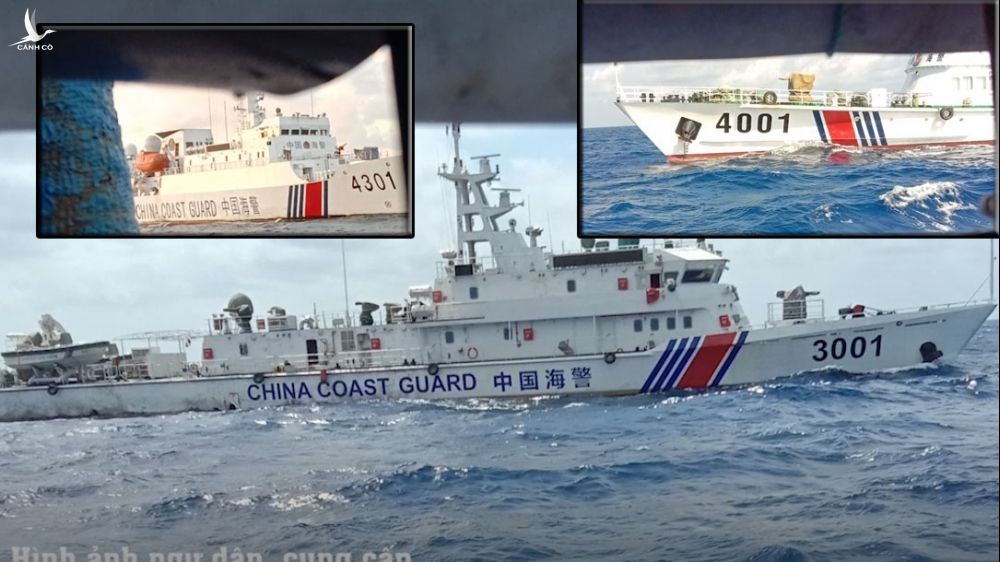 Các tàu hải cảnh Trung Quốc trong vụ uy hiếp tàu cá Việt Nam /// Ảnh: Ngư dân cung cấp