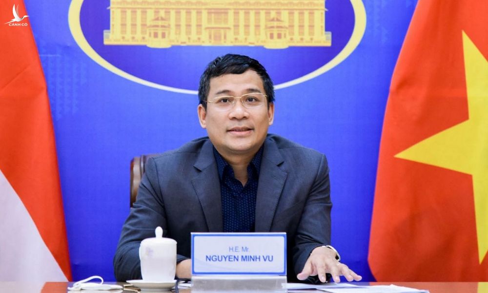Thứ trưởng Nguyễn Minh Vũ trong cuộc hội đàm hôm nay. Ảnh: BNG.