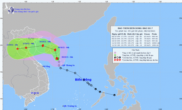 NÓNG: Áp thấp nhiệt đới chính thức mạnh lên thành bão số 7 LIONROCK giật cấp 10, hướng vào miền Trung - Ảnh 1.