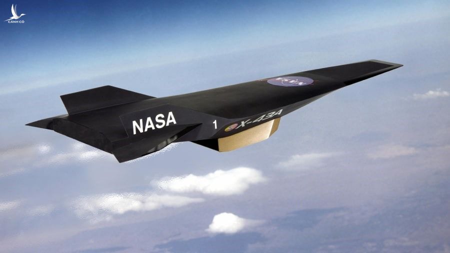 Ảnh minh hoạ NASA X-43, chiếc máy bay đang giữ kỷ lục thế giới về tốc độ bay đối với máy bay chạy bằng động cơ phản lực. Ảnh: NASA