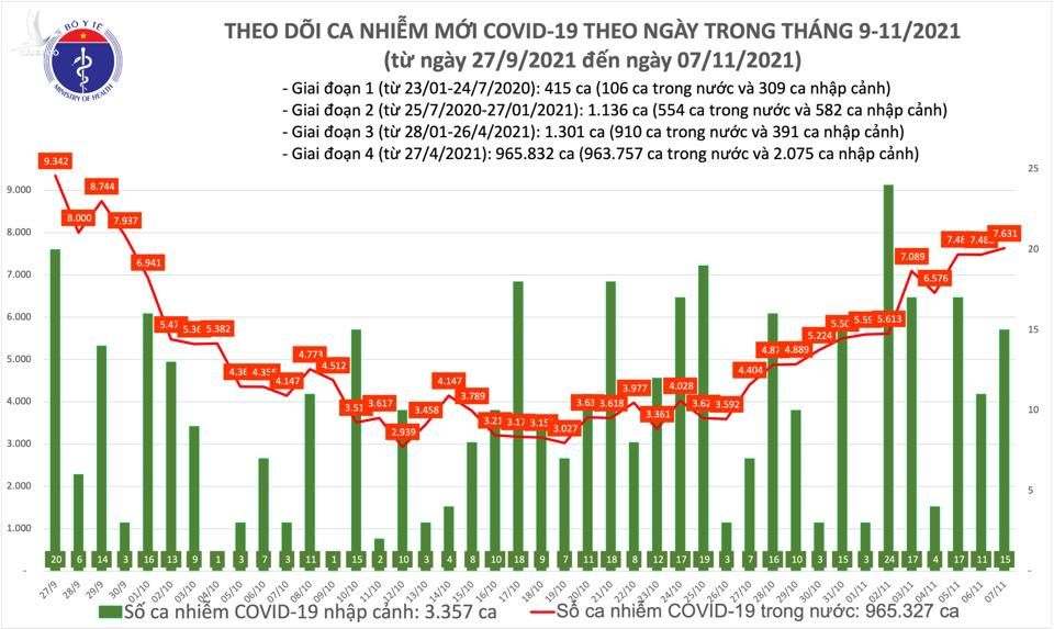 Ngày 7/11: Có 7.646 ca mắc COVID-19 tại 56 địa phương, TP HCM nhiều nhất với 1.009 ca - Ảnh 1.