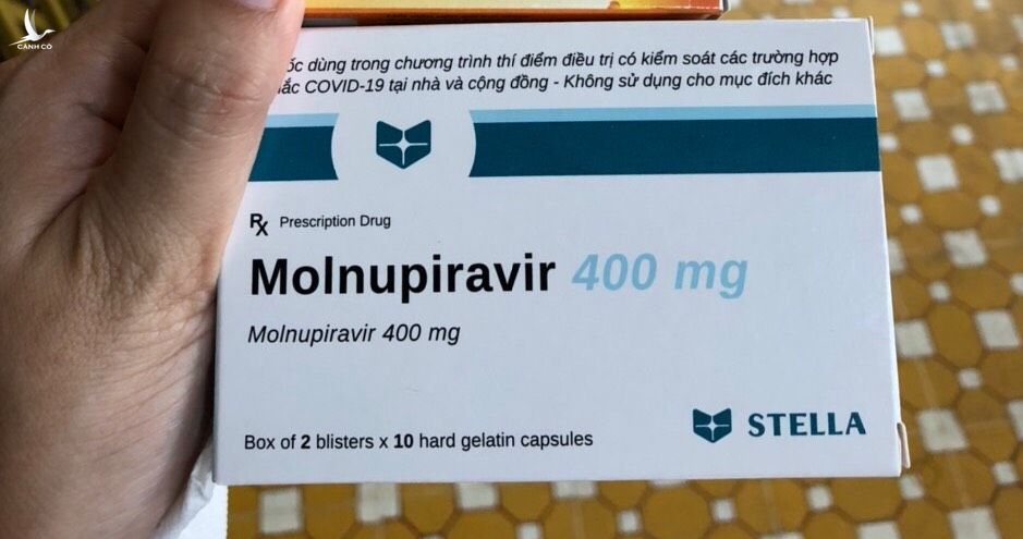Thuốc kháng virus Molnupiravir của một F0 nhận được khi đi cách ly tập trung. Ảnh.Nhân vật cung cấp