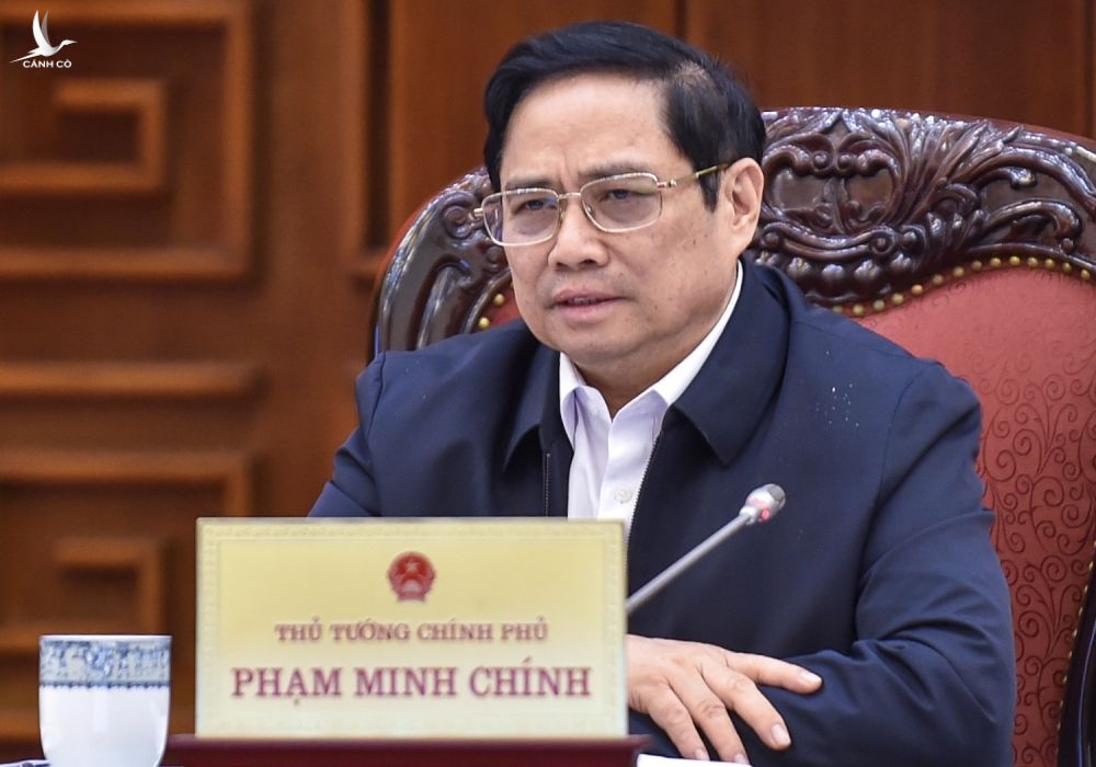 Thủ tướng Phạm Minh Chính chủ trì cuộc họp. Ảnh: VGP
