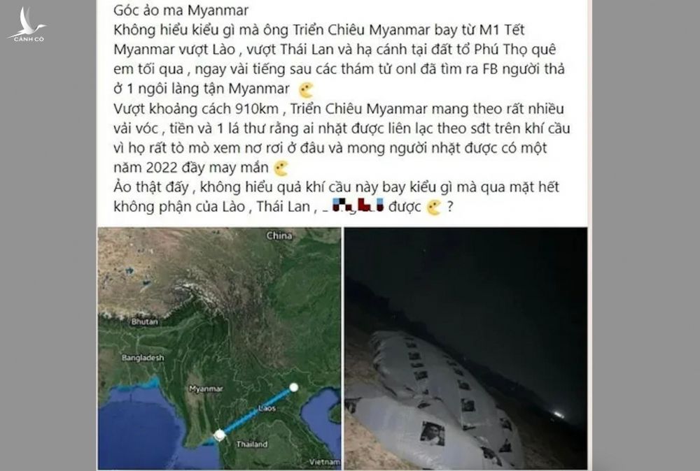 ‘Vật thể lạ’ rơi ở Phú Thọ là khí cầu từ Myanmar sang - ảnh 5