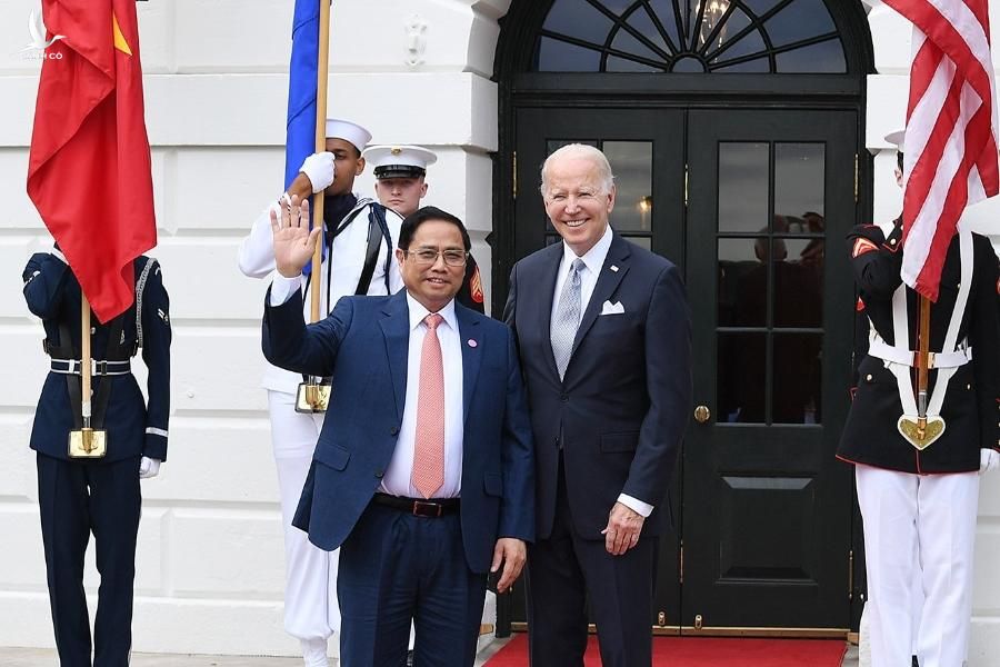 Hình ảnh Thủ tướng Phạm Minh Chính cùng Tổng thống Mỹ Joe Biden tại Nhà Trắng