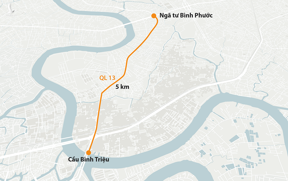 Dự án mở rộng Quốc lộ 13 (từ cầu Bình Triệu đến ranh tỉnh Bình Dương).