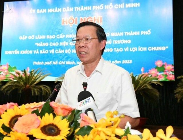 Chủ tịch UBND TPHCM Phan Văn Mãi phát biểu tại hội nghị.