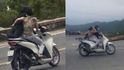 Khởi tố cặp vợ chồng lái xe máy ‘làm xiếc’ trên đèo Hải Vân