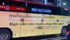 Xe buýt ở Đài Loan ghi các hình phạt đối với lao động Việt và Thái bỏ trốn