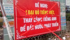 Treo băng rôn đề nghị loại bỏ tiếng Việt, 1 giáo viên bị công an mời lên làm việc