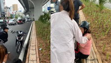 Tạm giữ nam thanh niên cầm gậy 3 khúc đập xe máy sau va chạm với bà bầu