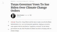 Forbes: Texas quyết khởi kiện chính quyền Tổng thống Biden