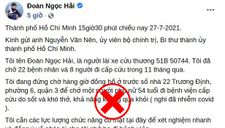 Quận 3 lên tiếng về Facebook Đoàn Ngọc Hải đưa thông tin sai sự thật