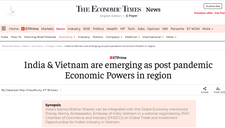 Economic Times: Việt Nam nổi lên như cường quốc kinh tế trong khu vực