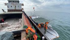 Tàu chở hơn 2.329 tấn xi măng bị thủng đáy có nguy cơ bị chìm ở Cù Lao Chàm