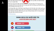 Bảng xếp hạng tào lao về “Dân chủ” không thể bôi nhọ hình ảnh Việt Nam