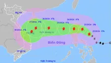 Bão Trà Mi tăng lên cấp 9