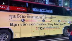 Xe buýt ở Đài Loan ghi các hình phạt đối với lao động Việt và Thái bỏ trốn