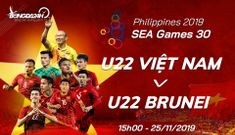 [Bóng đá SEA Games 30] U.22 Việt Nam xuất sắc giành chiến thắng đậm 6-0 trước U.22 Brunei