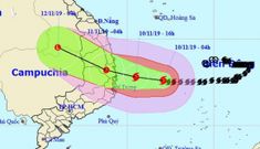 Bão số 6 giữ nguyên hướng, dự kiến vào Quảng Ngãi đến Khánh Hòa