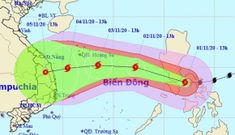 Bão Goni đổi hướng liên tục khi vào Biển Đông