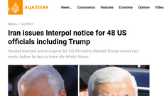 Al Jazeera: Iran đề nghị Interpol bắt Tổng thống Trump