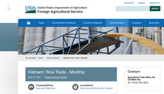 USDA: Việt Nam duy trì vị trí á quân thế giới về xuất khẩu gạo