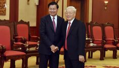 Tổng Bí thư hai nước Việt – Lào chứng kiến Lễ ký kết văn kiện hợp tác