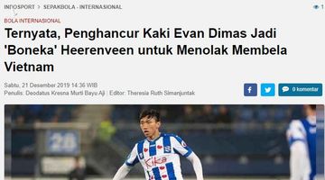 Báo indonesia hằn học gọi Đoàn Văn Hậu là con rối của Heerenveen