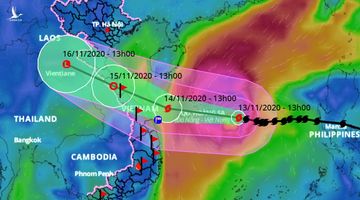 Bão số 13 bắt đầu giảm cấp suy yếu khi đi vào đất liền từ Hà Tĩnh đến Thừa Thiên – Huế