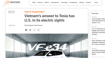 Reuters: Vinfast sẵn sàng đối đầu và vượt qua Tesla trên đất Mỹ