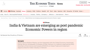 Economic Times: Việt Nam nổi lên như cường quốc kinh tế trong khu vực