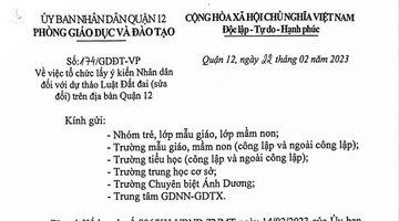 Sự thật về văn bản lấy ý kiến trẻ mẫu giáo, mầm non về dự thảo Luật Đất đai