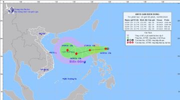 Áp thấp nhiệt đới đang hoạt động ngoài khơi Philippines