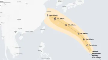 Áp thấp nhiệt đới gần Philippines đã mạnh lên thành bão Bebinca