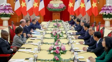 Tổng Bí thư Tô Lâm tiếp Tổng thống Pháp trong chuyến thăm cấp Nhà nước tới Việt Nam