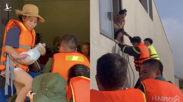 Công an tỉnh Bắc Ninh chạy đua với lũ, cứu người dân ra khỏi vùng ngập sâu