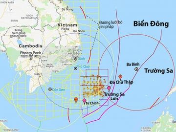 Vị trí của bãi Tư Chính/Nam Côn Sơn so với các đảo trên Biển Đông   /// Nguồn: Phan Văn Song/Đồ họa: Du Sơn