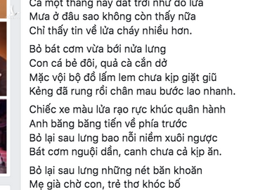 Những vần thơ sẻ chia về người lính chữa cháy rừng gây xúc động