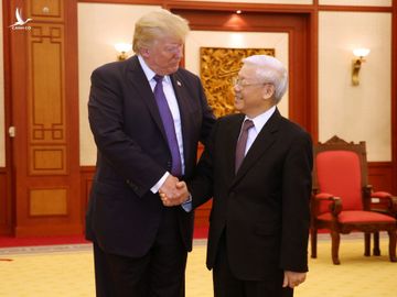 Tổng thống Donald Trump và TBT, CTN Việt Nam Nguyễn Phú Trọng tại Hà Nội ngày 12 tháng 11 năm 2017. AFP