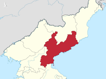 Vị trí tỉnh Nam Hamgyong (màu đỏ) của Triều Tiên. Đồ họa: Wikipedia. 