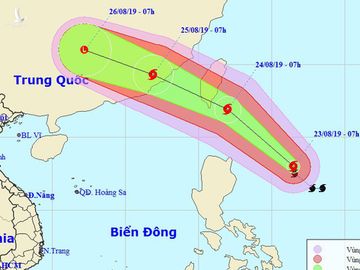 Sơ đồ dự báo bão Bailu đang hoạt động gần Biển Đông - Ảnh: Trung tâm Dự báo khí tượng thủy văn quốc gia 