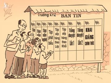 Lễ khai giảng đón ai, sao tuần nào cũng bắt học sinh tập... khai giảng (!?) - Ảnh 1.