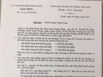 Văn bản của Công ty Rạng Đông gửi cơ quan chức năng.  