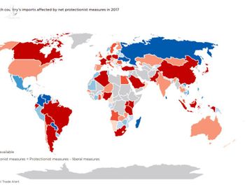 Mức độ chịu ảnh hưởng của các quốc gia trước các chính sách bảo hộ thương mại năm 2017 