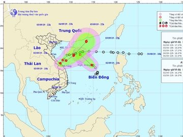 Ảnh 5: Bản đồ bão của Trung tâm Khí tượng Thuỷ văn Quốc gia.