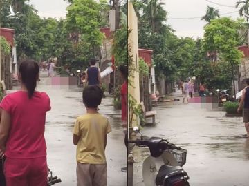 Sáng 1/9, tại xã Hồng Hà, huyện Đan Phượng, Hà Nội xảy ra vụ án đặc biệt nghiêm trọng khiến 5 người thương vong. Trong ảnh: Hiện trường vụ án. (ảnh cắt từ clip)